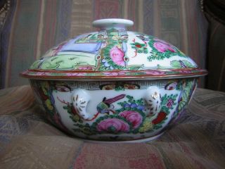 Chinese Export Canton Porcelain Tureen Diameter Nine Inches photo
