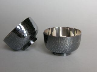 Pair Of Japanese Sterling Silver Sake Cups photo