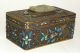 Antique Chinese Gilt Silver Filigree & Enamel Box Casket With Carved Jade Dragon Boxes photo 1