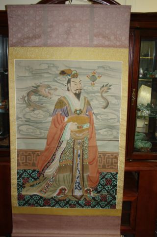Large Chinese Scroll Painting : Emperor Of Liang photo