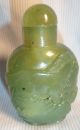 Authentic Asian Artisan Carved Green Jade Snuff Bottle Horses Snuff Bottles photo 1