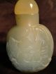 Authentic Asian Artisan Carved Green Jade Snuff Bottle Princes In Prayer Snuff Bottles photo 1