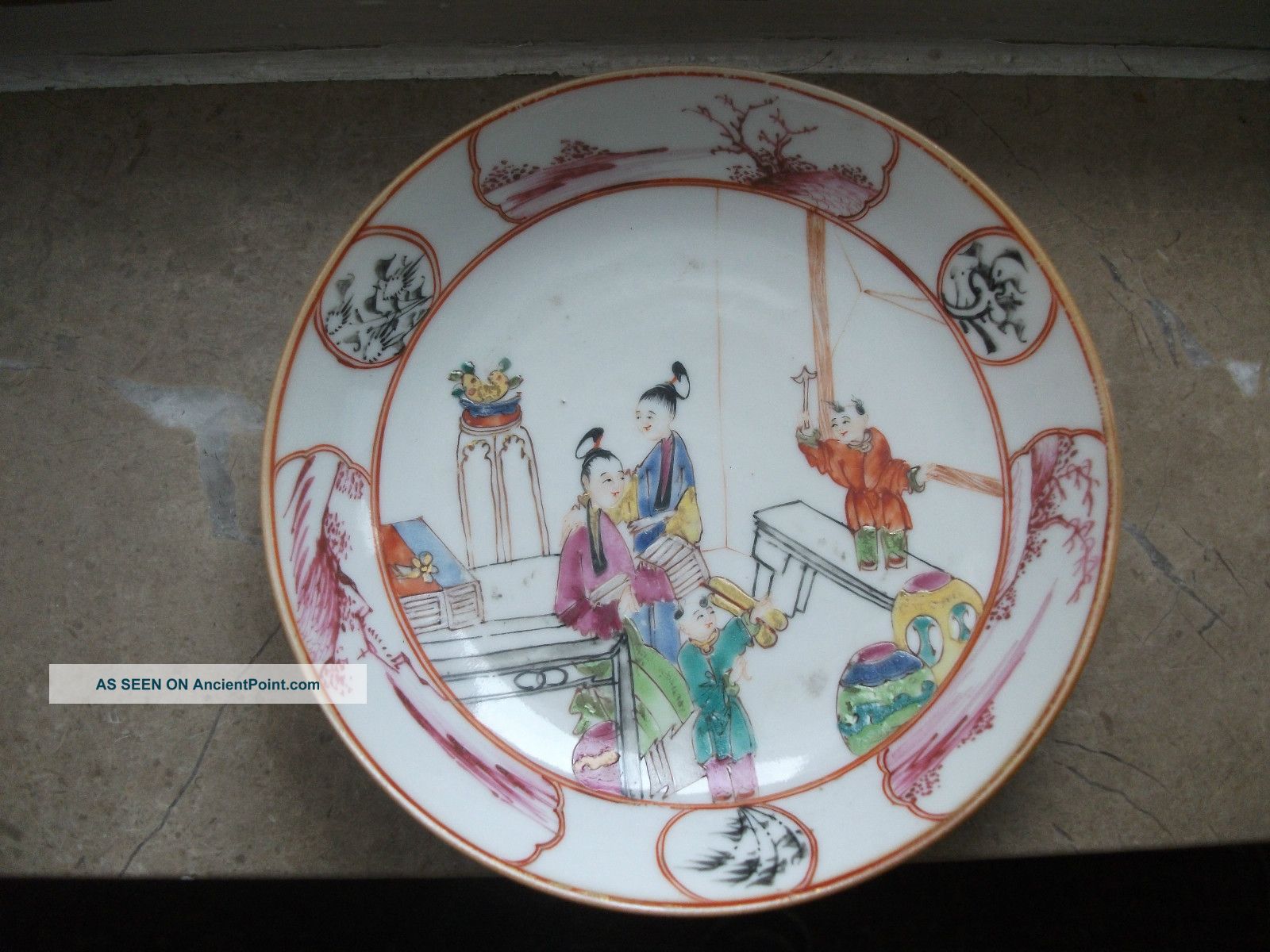Chinese Famille Rose Saucer Qianlong Period 1735 - 1796 Plates photo