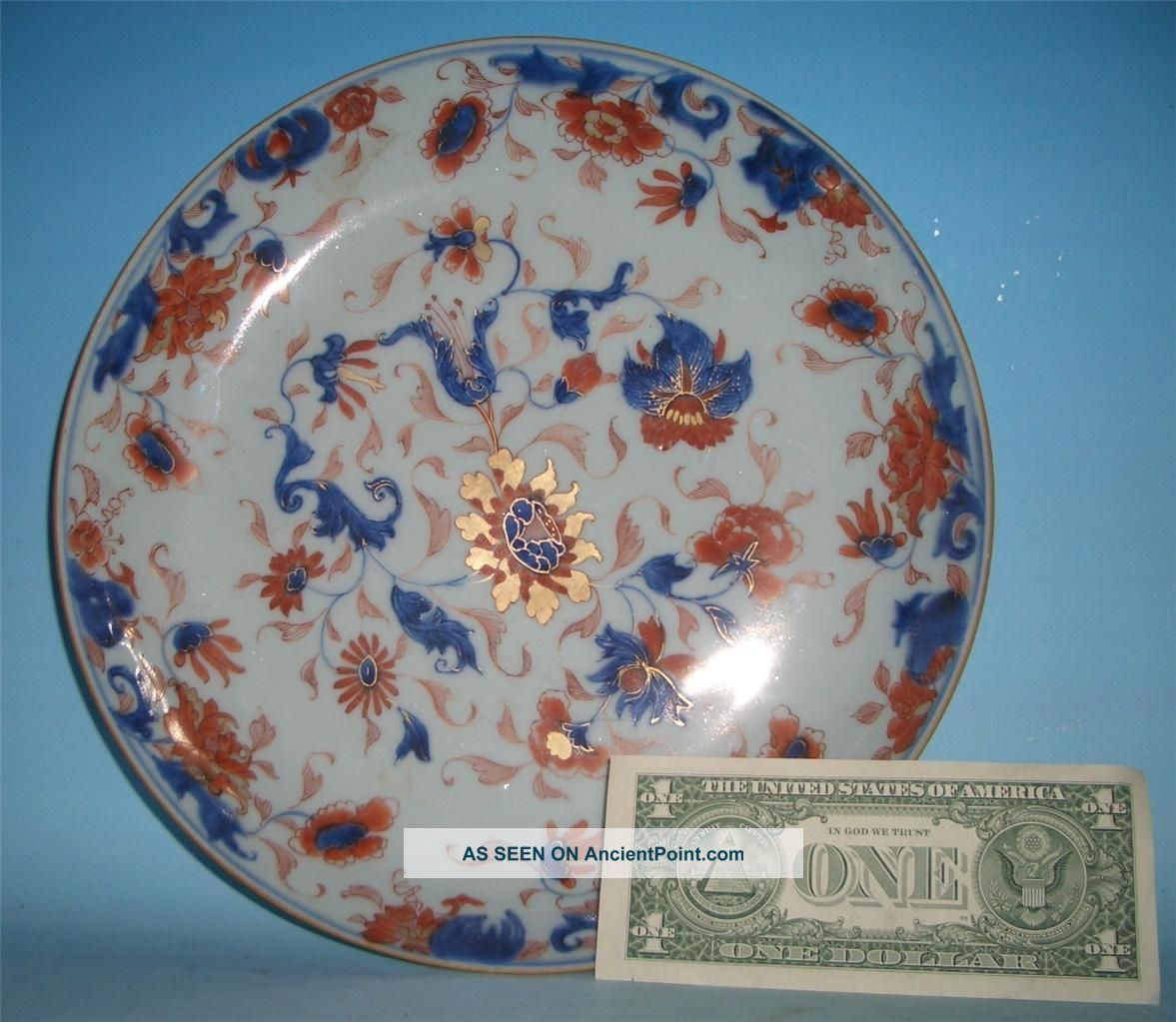 Antique Kangxi 18th Century Chinese Export Imari Large Dish Plates photo