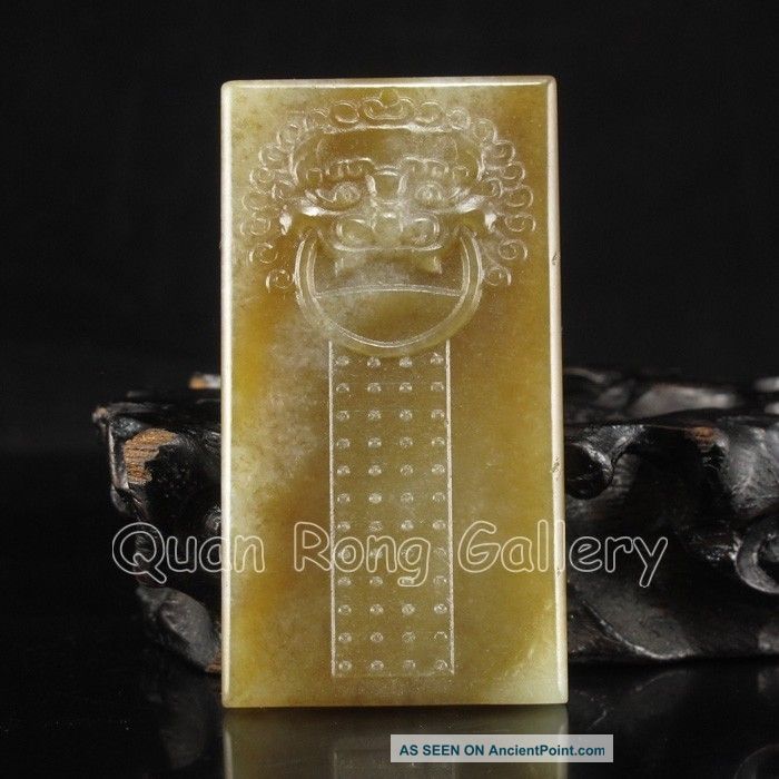 Chinese Hetian Jade Pendant W Dragon Nr Necklaces & Pendants photo