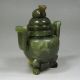 Old Chinese Hand Carved Natural Hetian Jade 3 Legs Incense Burner Other photo 2