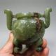 Old Chinese Hand Carved Natural Hetian Jade 3 Legs Incense Burner Other photo 5