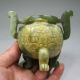 Old Chinese Hand Carved Natural Hetian Jade 3 Legs Incense Burner Other photo 6