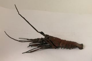 Japanese Articulated Copper Crayfish/shrimp Meiji Period 1868 - 1912 photo