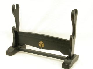 Vintage Japanese Lacquered Wooden Katana Kake,  Sword Stand photo