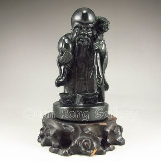 Chinese Hetian Jade Statue - Longevity Taoism Deity Nr photo