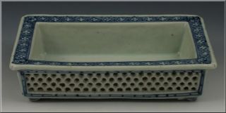 Rare Chinese Kangxi Period Double Walled & Reticulated Porcelain Planter photo