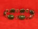 Vintage Chinese Jade Silver Deco Bracelet With An Awesome Clasp Bracelets photo 3
