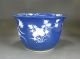 19th C.  Chinese Planter Blue Ground With Overglaze White Flowers Pots photo 2