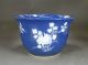 19th C.  Chinese Planter Blue Ground With Overglaze White Flowers Pots photo 4