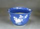 19th C.  Chinese Planter Blue Ground With Overglaze White Flowers Pots photo 5