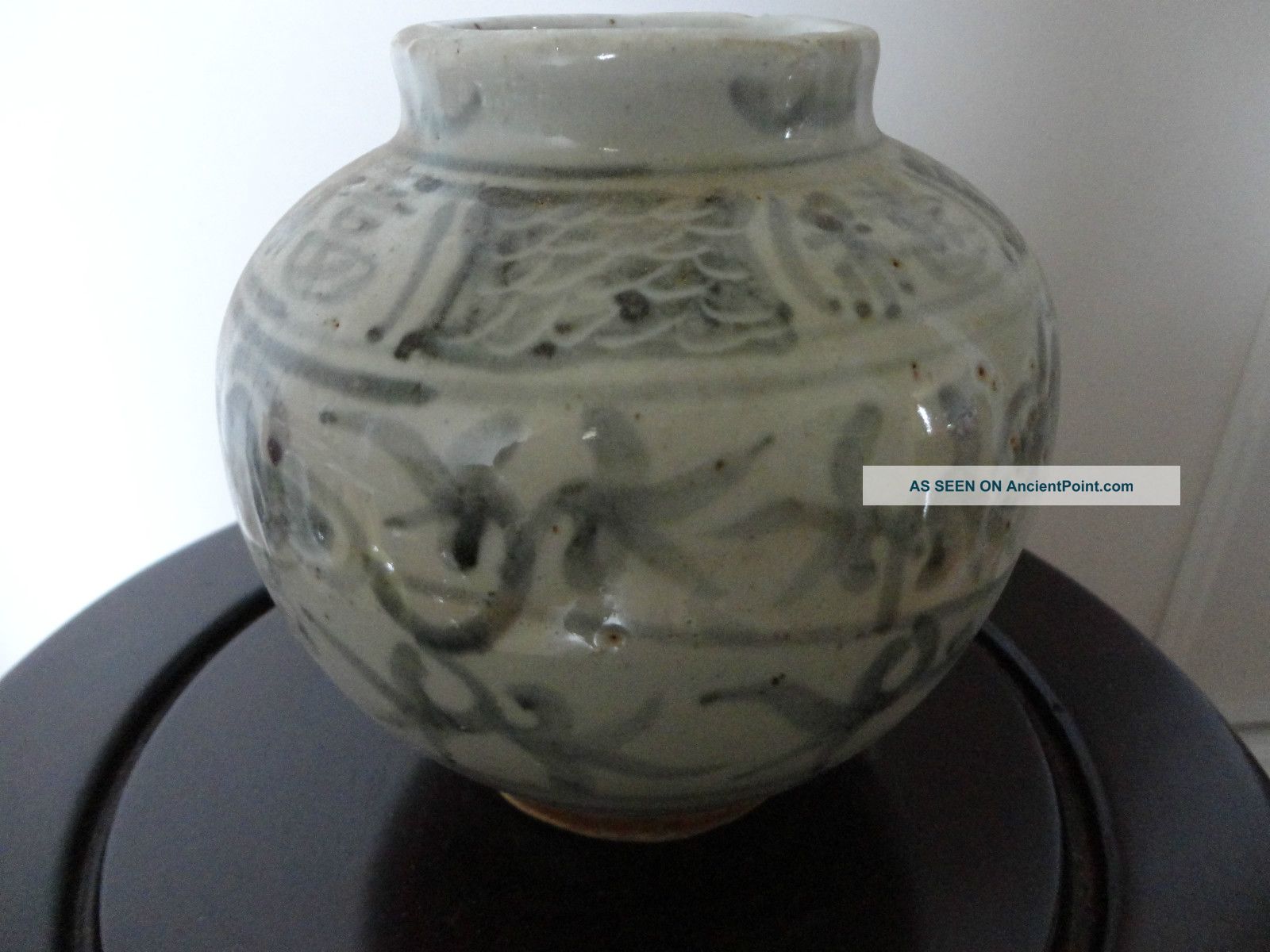 Old Chinese Blue & White Porcelain Pot Pots photo