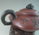 Fine Old Chinese Yixing Swarestone Teapot With Bamboo And Chinese Poem Teapots photo 5