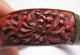 Vintage Chinese Cinnabar Carved Flowers Hinged Bracelet Bangle Bracelets photo 7