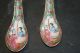Pair Of Antique Chinese Rose Medallion Hand Painted Porcelain Spoons Signed Other photo 7
