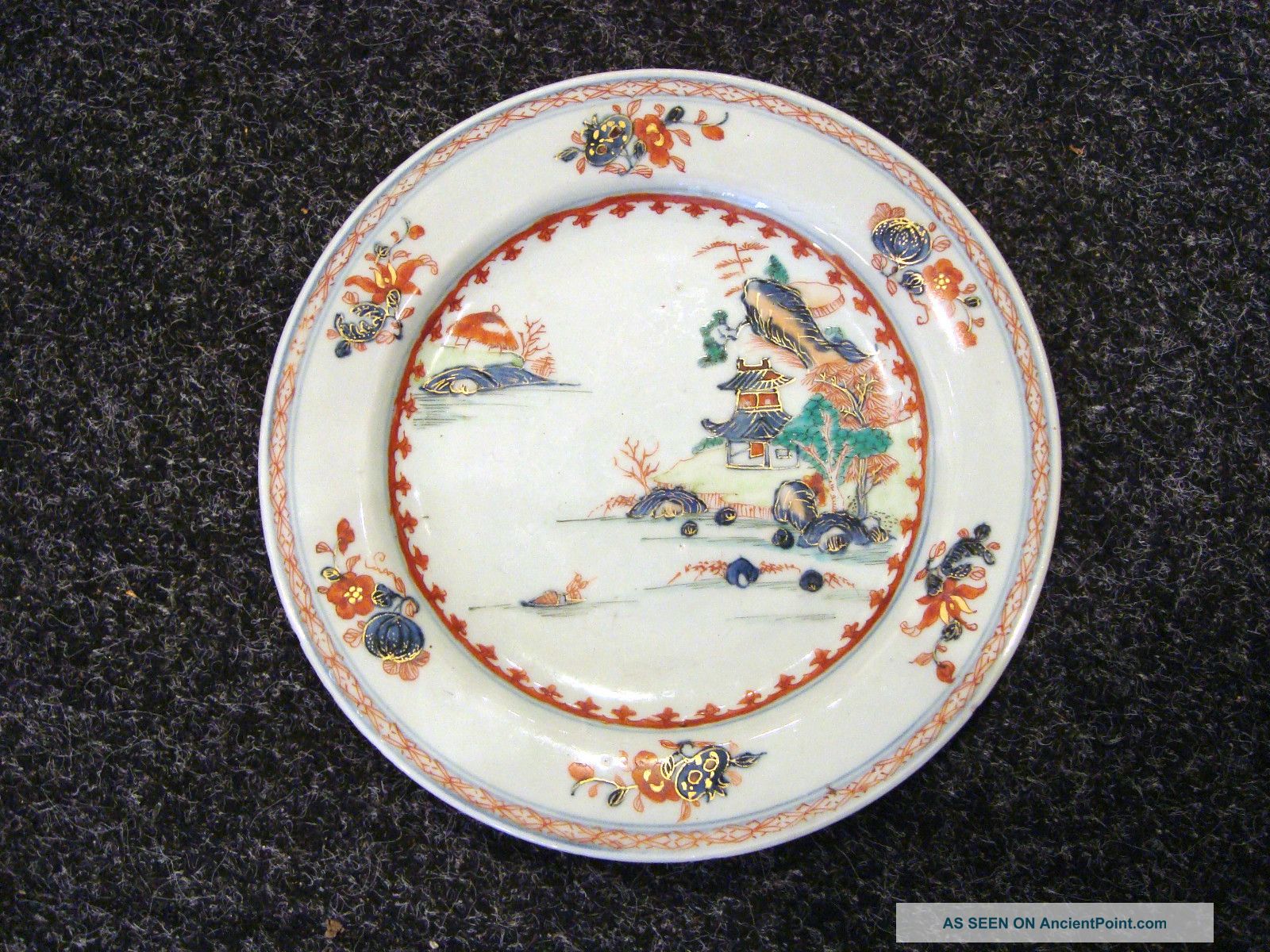 18th Century Colored Chinese Plate Plates photo