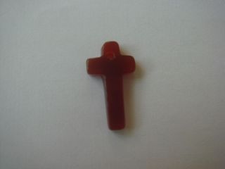Vintage Chinese Carnelian Pendant Of Necklace Red Cross photo