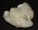 Antique Chinese Carved White Jade Horse Figure Statue Wood Stand Horses photo 2