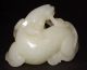 Antique Chinese Carved White Jade Horse Figure Statue Wood Stand Horses photo 3
