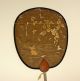 Fine Antique Chinese Silk Embroidered Fan Wood & Ox Bone Handle Birds Embroidery Fans photo 6