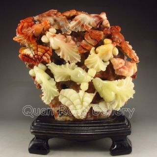 Chinese Shoushan Stone Statue - Goldfish Nr photo