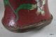 Pair Antique Chinese Export Red Cloisonne On Copper Vase 9.  25 