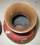 Pair Antique Chinese Export Red Cloisonne On Copper Vase 9.  25 