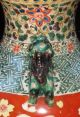 Antique Chinese Vase Urn W/characters Landscape And Figural Foo Dog Temple Lions Vases photo 9