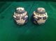 Antique Prunus Blossom Chinese Blue White Small Porcelain Ginger Jars - Pair Lids Pots photo 1