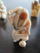 6 Antique Ox Bone Netsuke Figures 