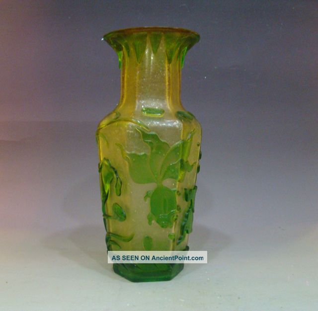 Antique Roman Glass Bottle Enchase Flowers And Birds Other photo