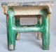 Unusual Antique Chinese Shiwan Glazed Pottery Figural Table Or Stand (repaired) Other photo 1