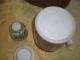 Antique Chinese Rose Medallion Teapot & Cup In A Wicker Basket Tea Caddy Set Plates photo 5