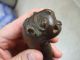 Very Rare East Indian India Bronze Antique Tiger Form Hilt Or Grip From A Sword India photo 3