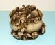Vintage Japanese Okimono - Rats (or Mice) In A Pumpkin - Figurine 2.  5 
