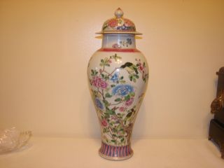 Chinese Kangxi Marked Porcelain Famille Rose Verte Vase Temple Jar Qing photo