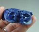 Fine Old Chiese Lapis Lazuli Carved Double Pixiu Carving Other photo 9