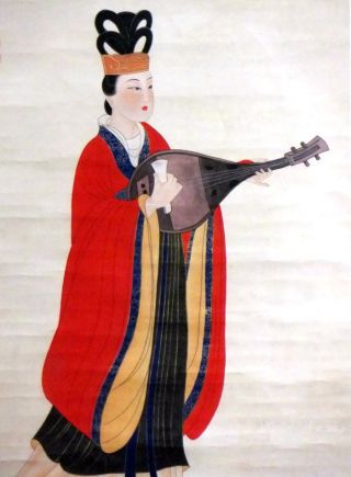 Chinese Hanging Scroll 0310 Red Dress photo