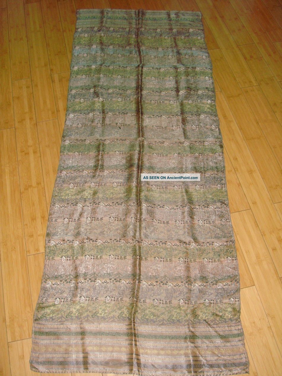 Old Chinese Qing Dynasty Silk Woven Hanging Robes & Textiles photo