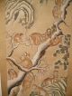 Antique Japanese Scroll - Monkeys Playing In Pine Trees Paintings & Scrolls photo 1