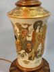 Antique Japanese Meiji Period Satsuma Vase/lamp W/ Raised Rakan & Figures Statues photo 3