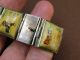 A White Metal Mounted Segmented Hand Painted Iranian,  (persian),  Bracelet. Middle East photo 3