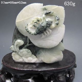 100% Natural Chinese Dushan Jade Hand - Carved Statue - - Scorpion Nr/bg2345 photo