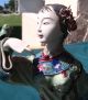 Fancy Oriental Chinese Seated Lady Pottery Figures Statues Signed 29.  95 N/r Men, Women & Children photo 1