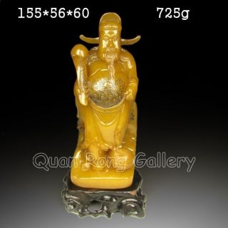 Chinese Shoushan Stone Statue - Fortune Taoism Deity Nr photo